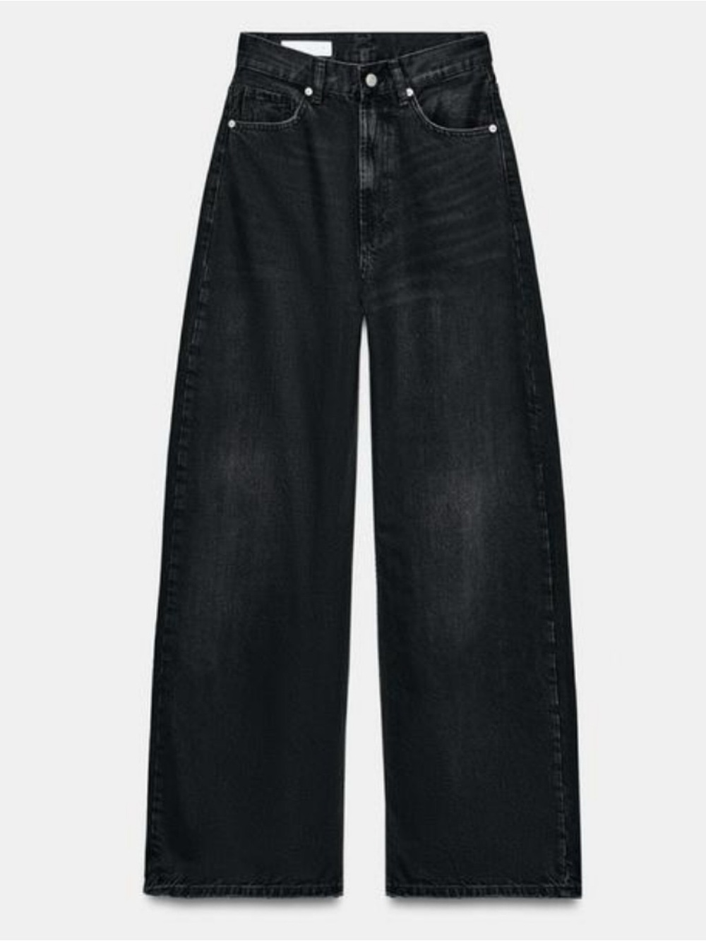 ZARA TRF „Extra Wide Leg“ High-Waist Black Denim Jeans